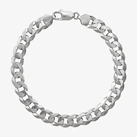 Made in Italy Mens Sterling Silver 9 Inch Solid Curb Chain Bracelet