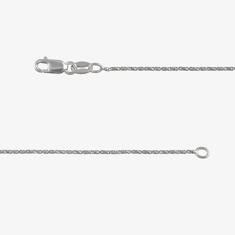 Made Italy Womens Sterling Silver 18 Inch Box Chain Necklace