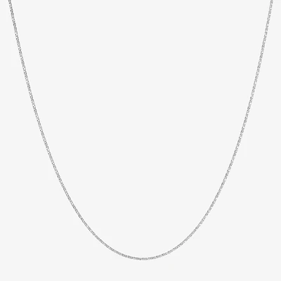 Made Italy Womens Sterling Silver 18 Inch Box Chain Necklace