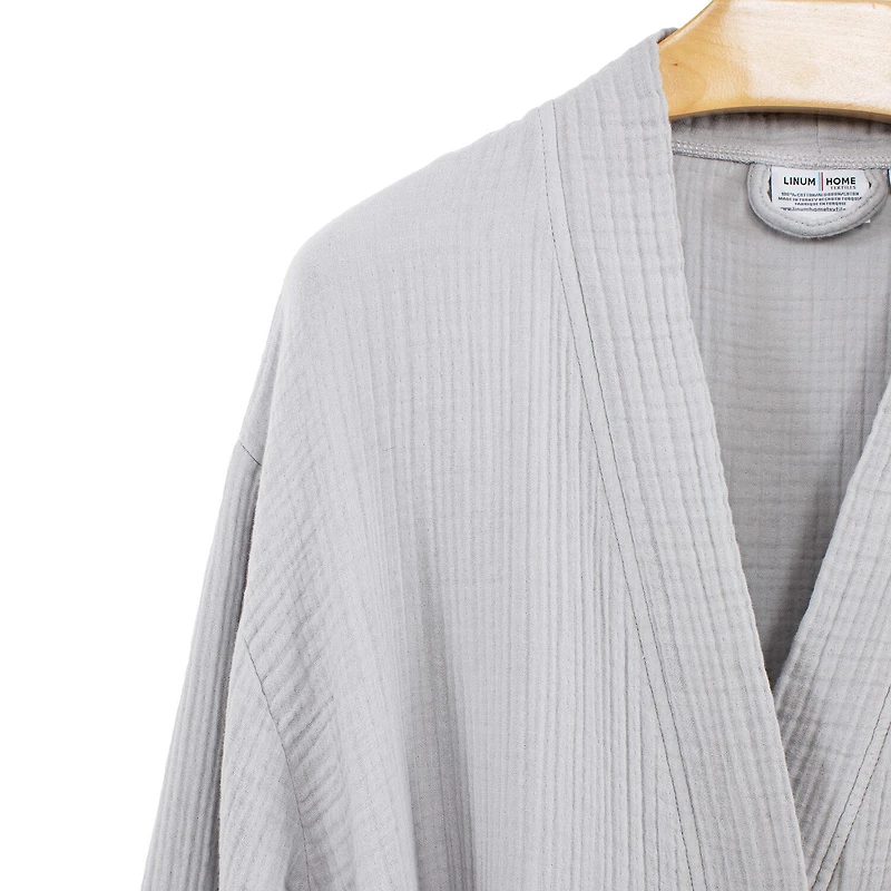 Linum Home Textiles Smyrna Hotel Luxery Unisex Adult Terry Cloth Long Sleeve Knee Length Robe