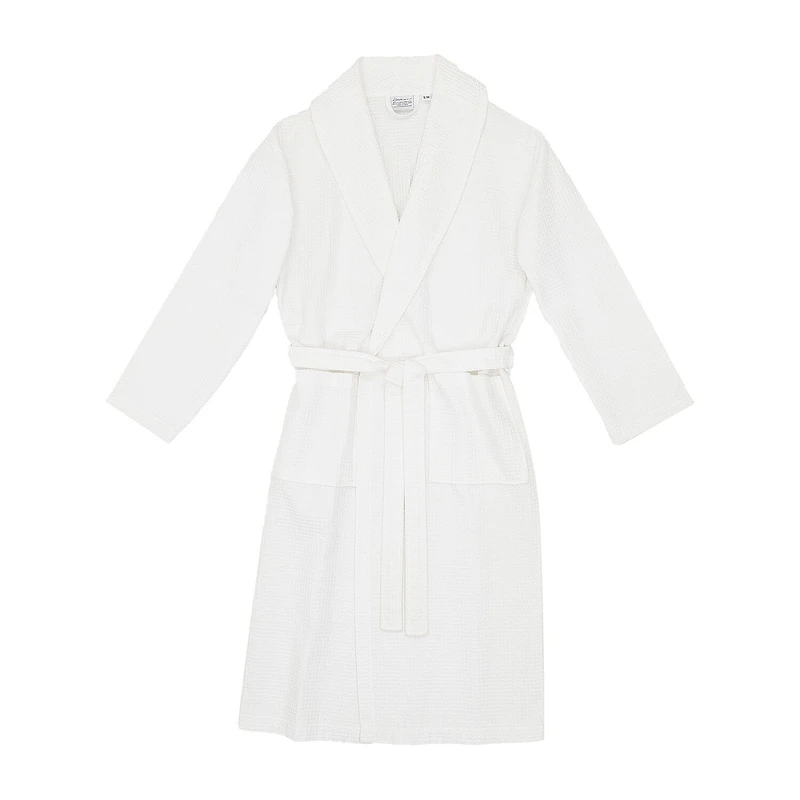 Linum Home Textiles Waffle Weave Unisex Adult Long Sleeve Length Robe