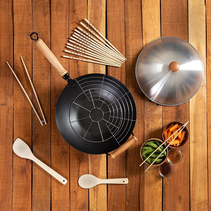 Joyce Chen Steel Non-Stick Wok Set