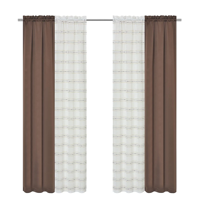 Achim Rod Pocket Room Darkening Set of 4 Curtain Panel