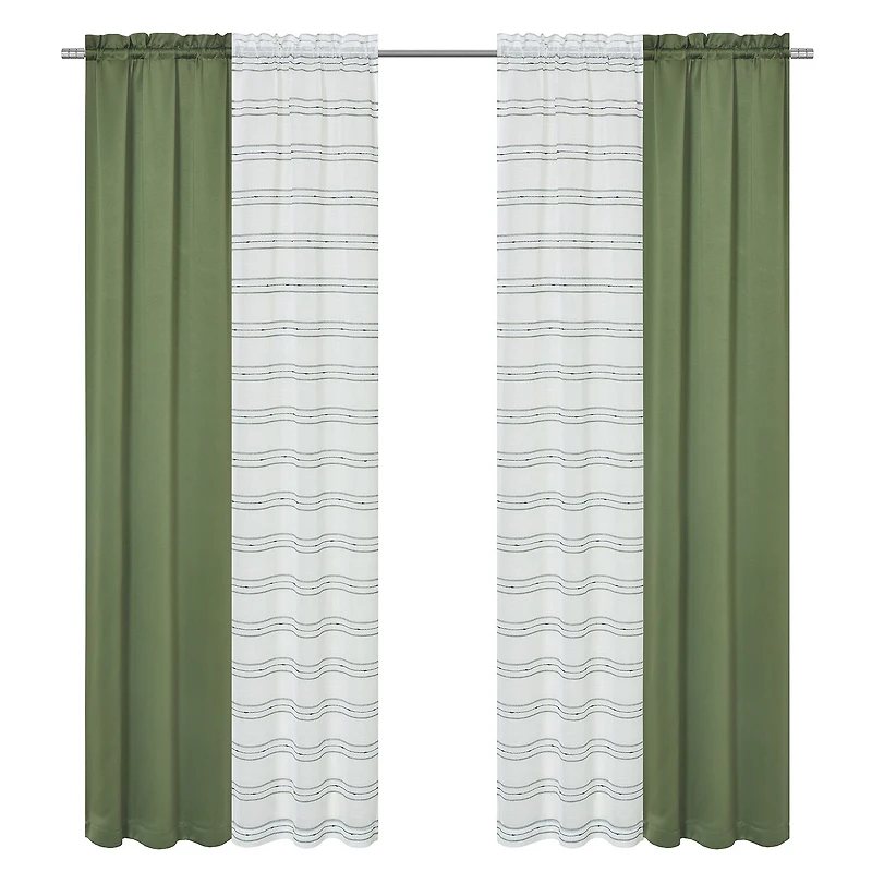 Achim Rod Pocket Room Darkening Set of 4 Curtain Panel
