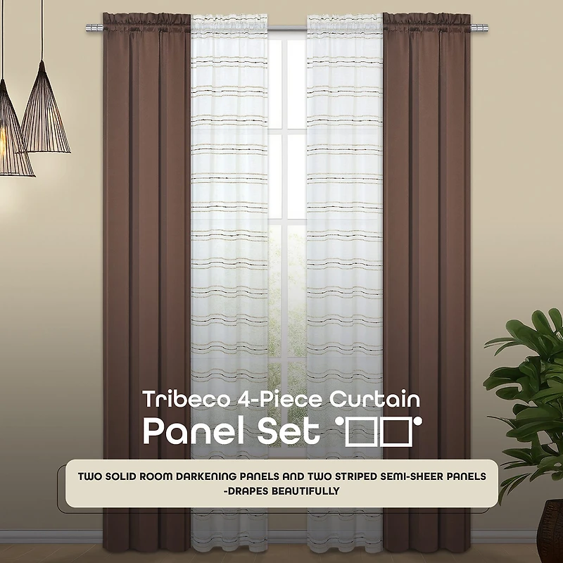 Achim Rod Pocket Room Darkening Set of 4 Curtain Panel