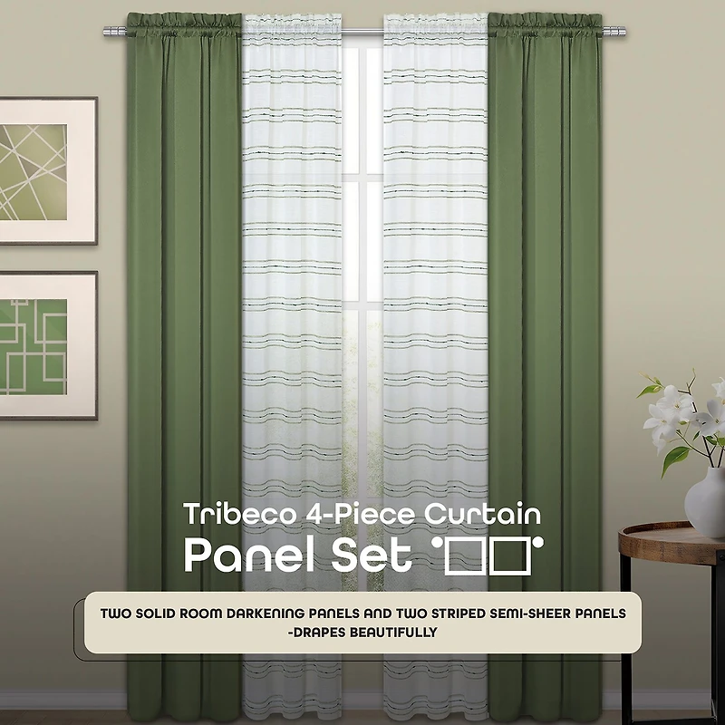 Achim Rod Pocket Room Darkening Set of 4 Curtain Panel