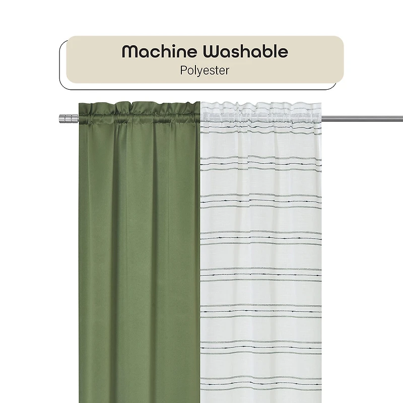 Achim Rod Pocket Room Darkening Set of 4 Curtain Panel