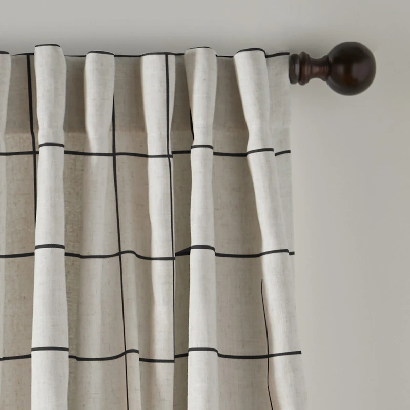 Elrene Home Fashions Brighton Rod Pocket Back Tab Energy Saving Blackout Single Curtain Panel