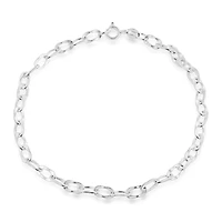 Oval Link Ankle Bracelet Bracelet Sterling Silver