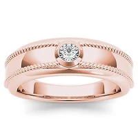 Mens 3.5MM 1/5 CT. Natural White Diamond 14K Gold Wedding Band