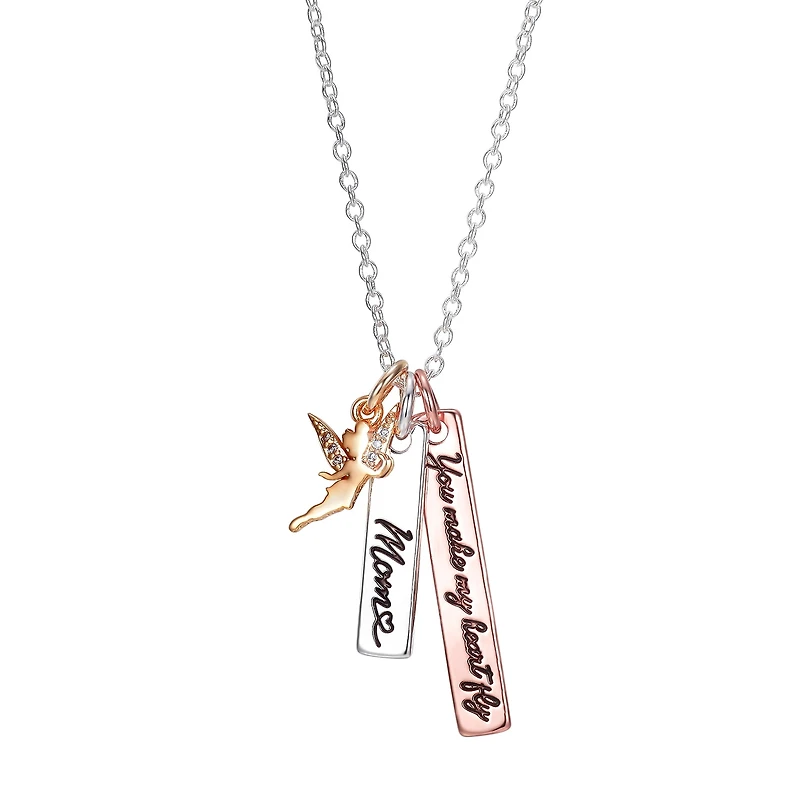 Disney Classics Mom Womens Crystal Pure Silver Over Brass 16 Inch Pendant Necklace