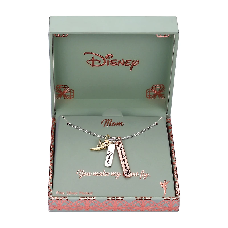 Disney Classics Mom Womens Crystal Pure Silver Over Brass 16 Inch Pendant Necklace