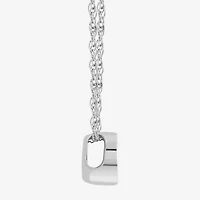 Womens Diamond Accent Lab Grown White Sterling Silver Round 18 Inch Pendant Necklace