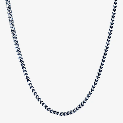 Mens Antique Finish Stainless Steel Foxtail Chain Necklace