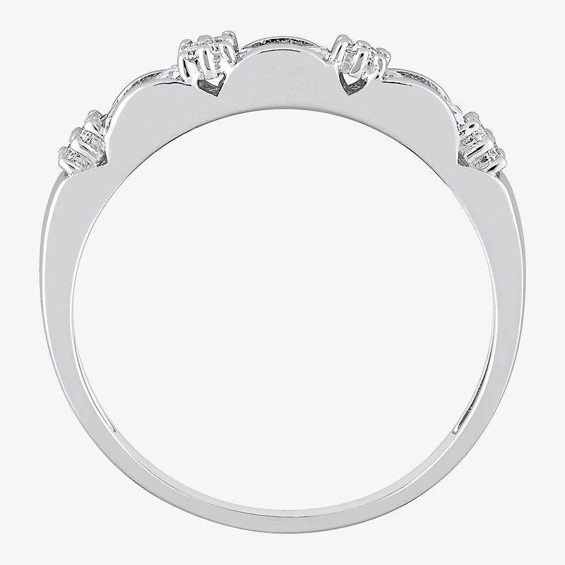 Womens 3/8 CT. T.W. Lab Created White Moissanite Sterling Silver Wedding Band