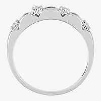 Womens 3/8 CT. T.W. Lab Created White Moissanite Sterling Silver Wedding Band