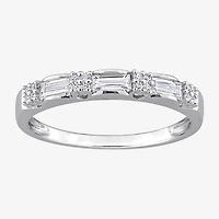 Womens 3/8 CT. T.W. Lab Created White Moissanite Sterling Silver Wedding Band
