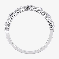Womens 2MM 3/4 CT. T.W. Lab Created White Moissanite Sterling Silver Wedding Band