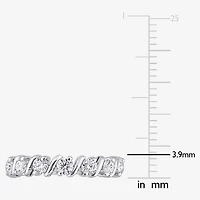 Womens 2MM 3/4 CT. T.W. Lab Created White Moissanite Sterling Silver Wedding Band