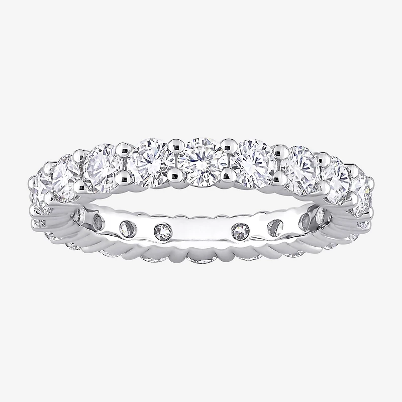 Womens 3MM 2 1/2 CT. T.W. Lab Created White Moissanite Sterling Silver Eternity Wedding Band