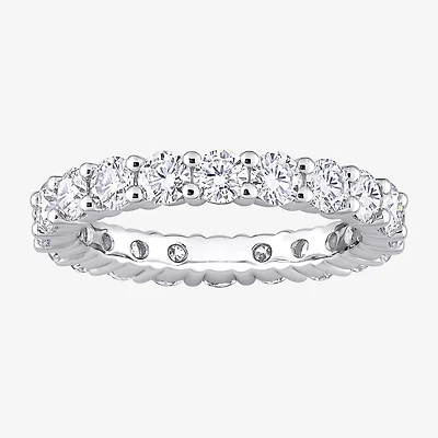 Womens 3MM 2 1/2 CT. T.W. Lab Created White Moissanite Sterling Silver Eternity Wedding Band