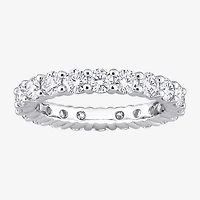 Womens 3MM 2 1/2 CT. T.W. Lab Created White Moissanite Sterling Silver Eternity Wedding Band
