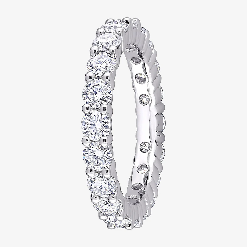 Womens 3MM 2 1/2 CT. T.W. Lab Created White Moissanite Sterling Silver Eternity Wedding Band