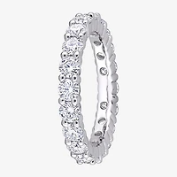 Womens 3MM 2 1/2 CT. T.W. Lab Created White Moissanite Sterling Silver Eternity Wedding Band