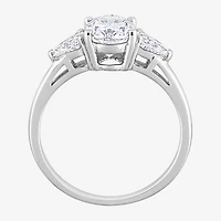Womens 1 3/4 CT. T.W. Lab Created White Moissanite Sterling Silver 3-Stone Engagement Ring