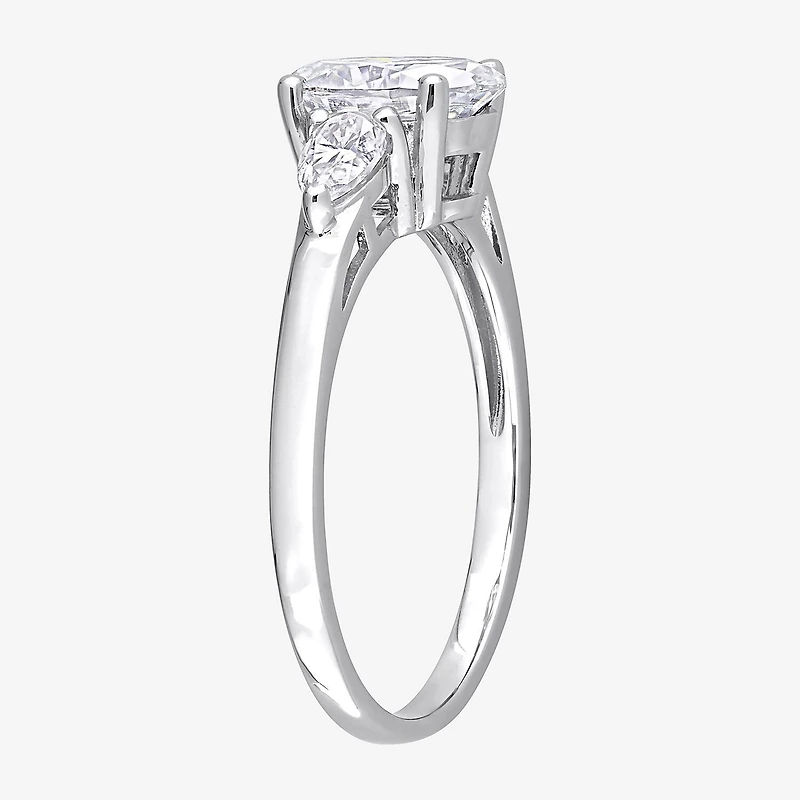 Womens 1 3/4 CT. T.W. Lab Created White Moissanite Sterling Silver 3-Stone Engagement Ring