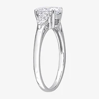 Womens 1 3/4 CT. T.W. Lab Created White Moissanite Sterling Silver 3-Stone Engagement Ring