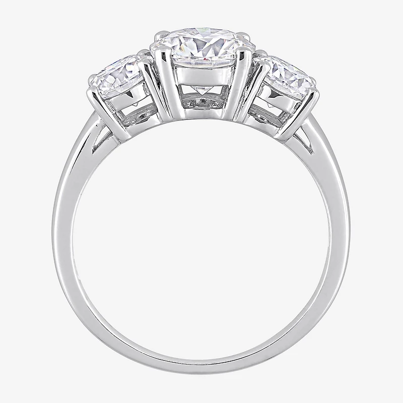 Womens 2 1/4 CT. T.W. Lab Created White Moissanite Sterling Silver 3-Stone Engagement Ring