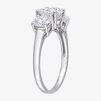 Womens 2 1/4 CT. T.W. Lab Created White Moissanite Sterling Silver 3-Stone Engagement Ring