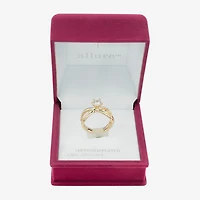 Sparkle Allure Orbital Womens Cubic Zirconia 14K Gold Over Brass Round Crossover Engagement Ring