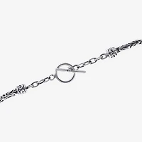 Bali Inspired Womens Sterling Silver Charm Bracelet