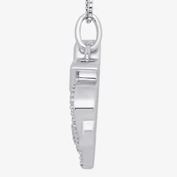 Hallmark Diamonds Mother And Baby Elephant Womens 1/10 CT. T.W. Natural White Diamond Sterling Silver Heart 18 Inch Pendant Necklace