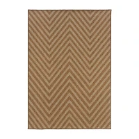Covington Home Kehlani Chevron Stripe Indoor Outdoor Rectangular Accent Rug