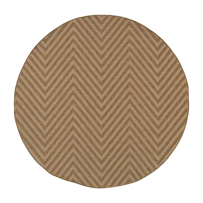 Covington Home Kehlani Chevron Stripe 7'10"X7'10" Indoor Outdoor Round Area Rug