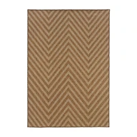 Covington Home Kehlani Chevron Stripe Indoor Outdoor Rectangular Area Rug