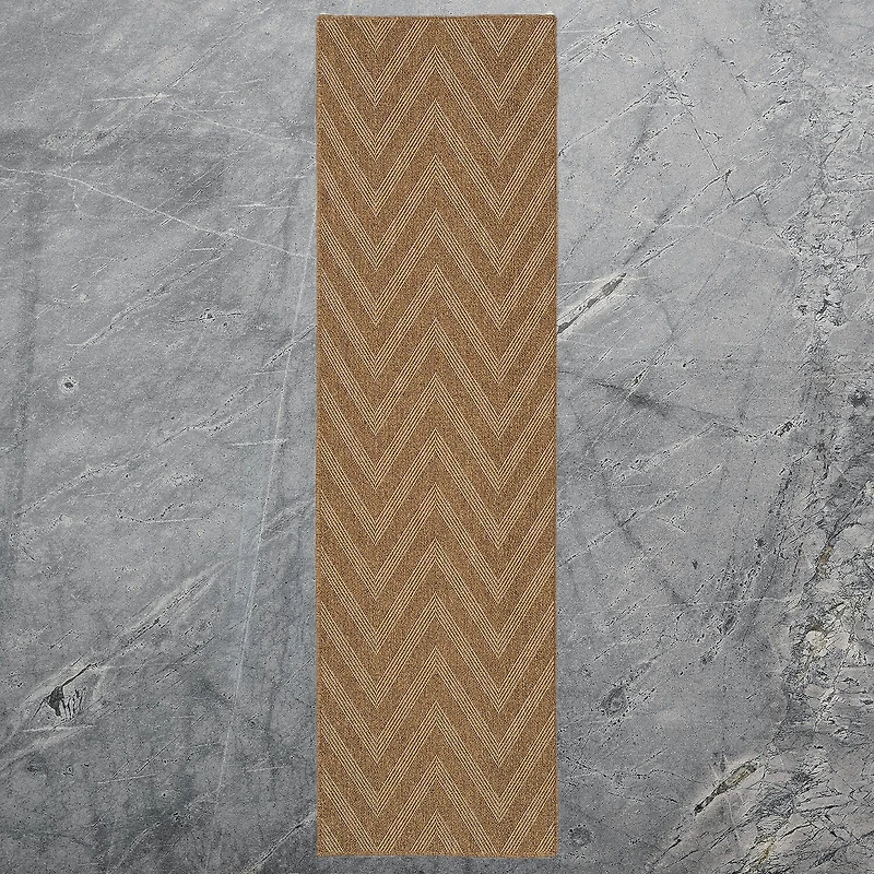 Covington Home Kehlani Chevron Stripe 2'3"X7'6" Indoor Outdoor Rectangular Runner