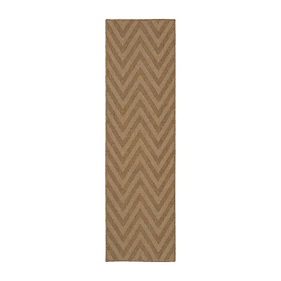 Covington Home Kehlani Chevron Stripe 2'3"X7'6" Indoor Outdoor Rectangular Runner