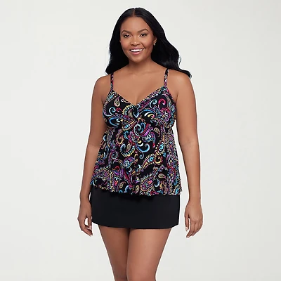 Trimshaper Womens Paisley Tankini Swimsuit Top
