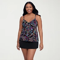 Trimshaper Womens Paisley Tankini Swimsuit Top