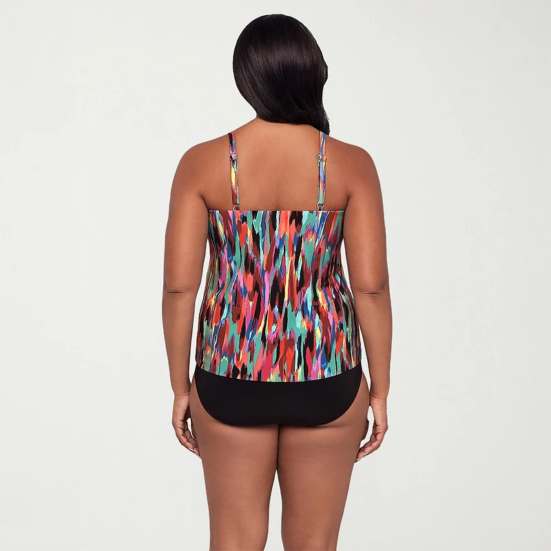 Trimshaper Womens Abstract Tankini Swimsuit Top