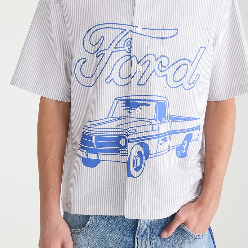 AEROPOSTALE Ford Mens Short Sleeve Regular Fit Button-Down Shirt