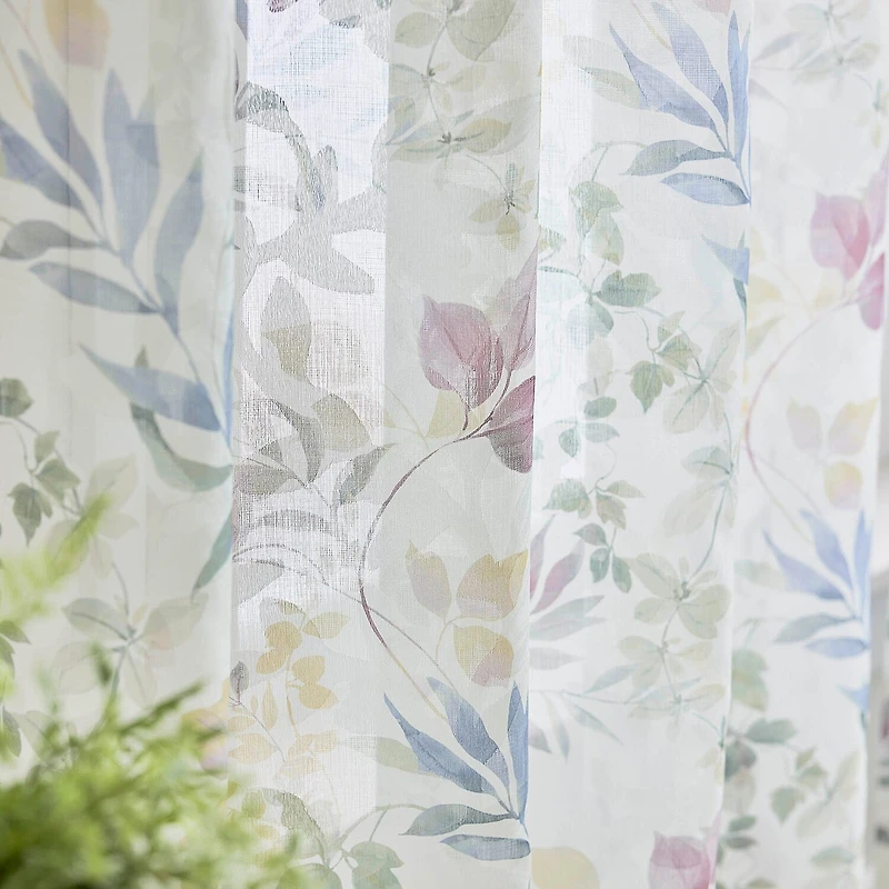 Martha Stewart Jardin Grommet Top Sheer Single Curtain Panel