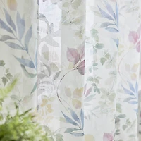 Martha Stewart Jardin Grommet Top Sheer Single Curtain Panel