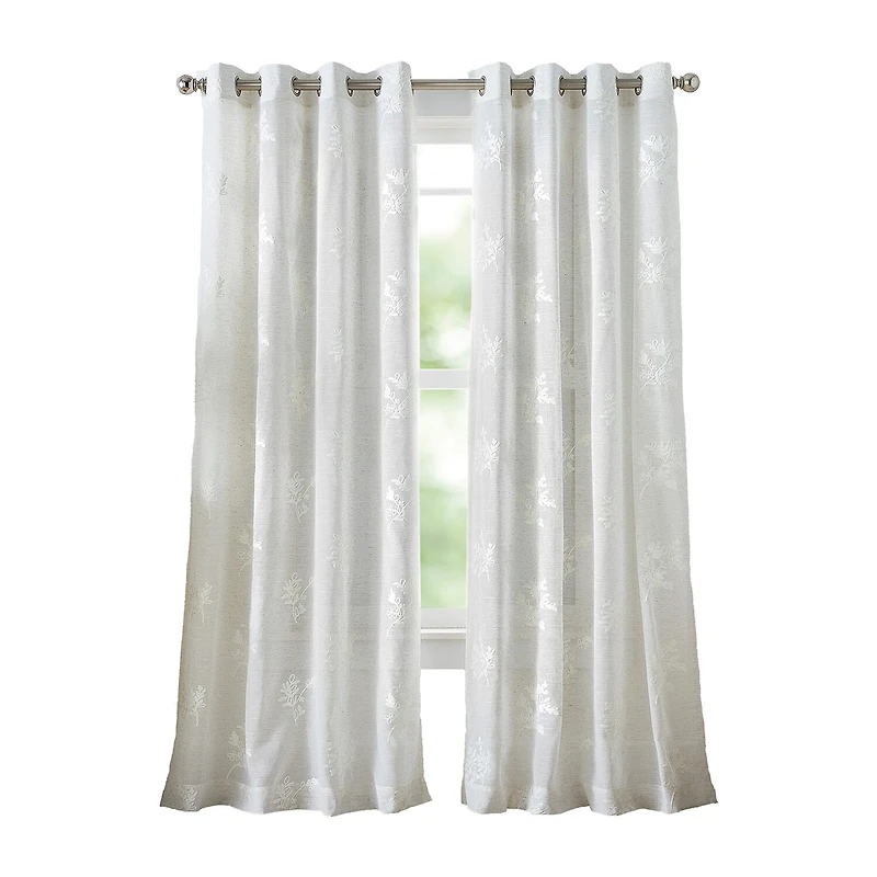 Martha Stewart Soriah Grommet Top Sheer Single Curtain Panel