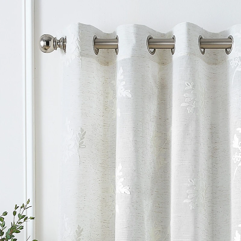 Martha Stewart Soriah Grommet Top Sheer Single Curtain Panel