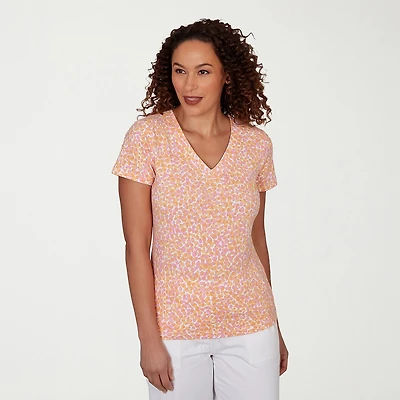 Hearts Of Palm Womens V Neck Short Sleeve T-Shirt